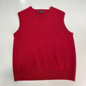 Hart Schaffner Marx Merino Wool Vest Mens Medium Red V-Neck Extra Fine XLT LG